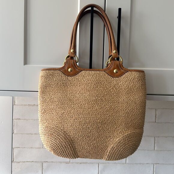 Coach Tan and Brown Tote Bag with Leather Accents - Picture 2 of 12